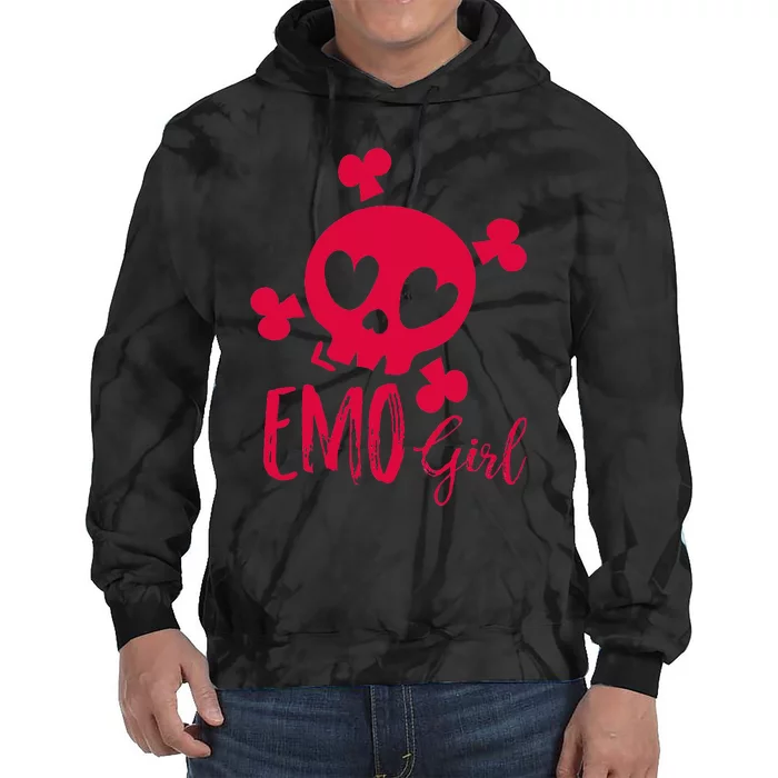 Emo Girl Pink Skull Emo Goth Music Ns Emotional Tie Dye Hoodie