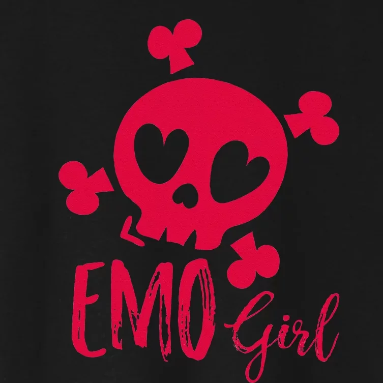 Emo Girl Pink Skull Emo Goth Music Ns Emotional Women's Crop Top Tee