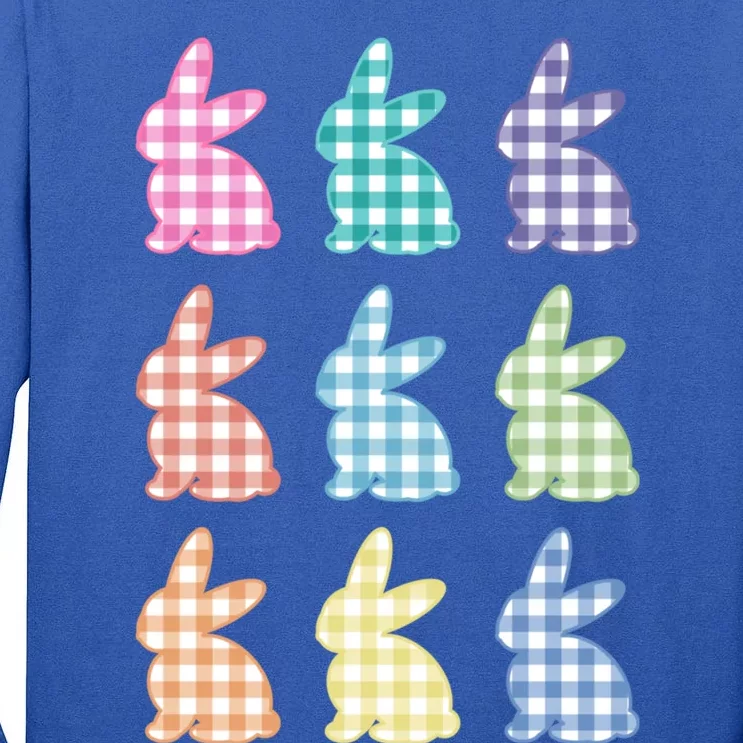 Easter Gift Plaid Easter Bunny Gingham Great Gift Tall Long Sleeve T-Shirt