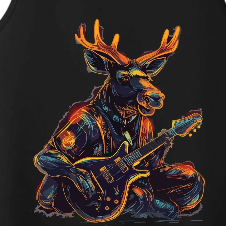 Electric Guitar Rock Music Moose Performance Tank