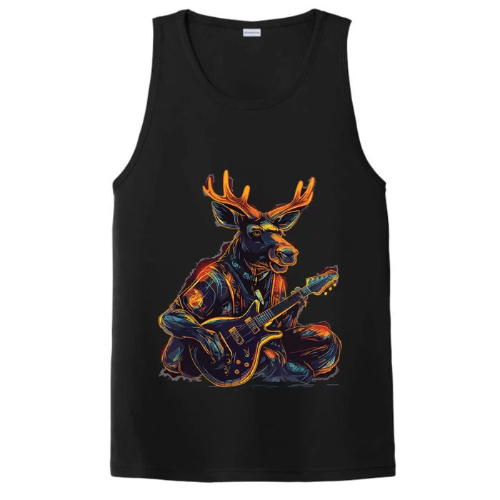 Electric Guitar Rock Music Moose Performance Tank