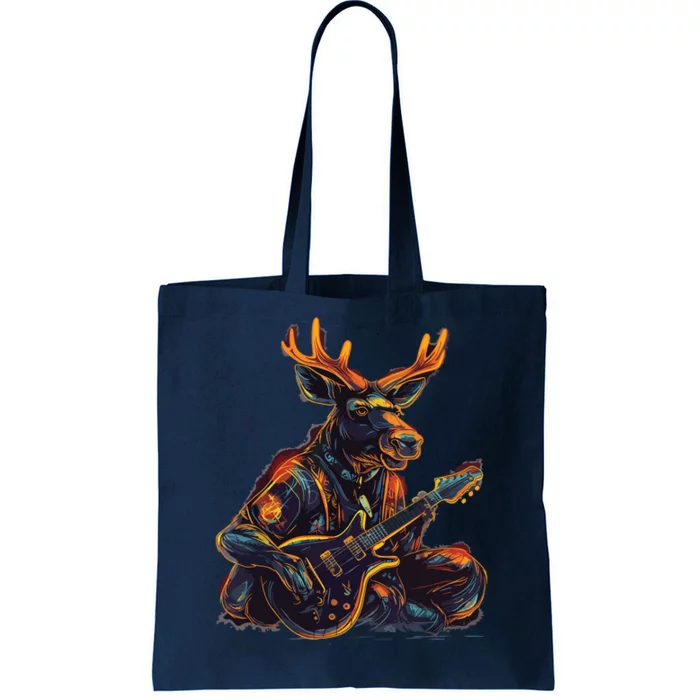 Electric Guitar Rock Music Moose Tote Bag