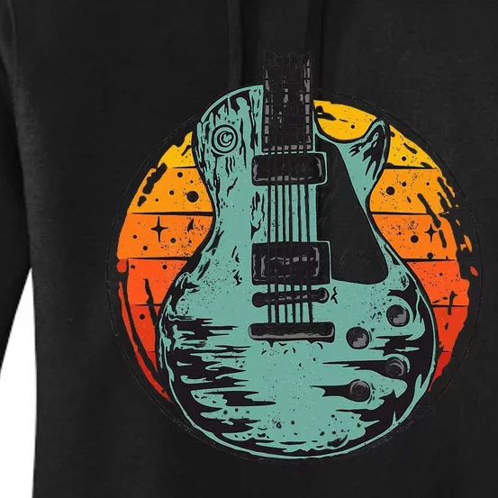 Electric Guitar Retro Sunset Women's Pullover Hoodie