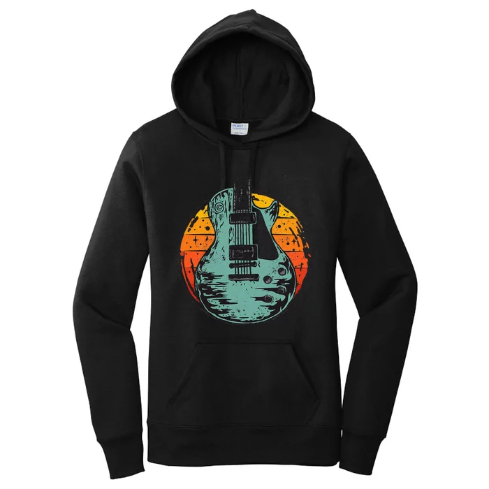 Electric Guitar Retro Sunset Women's Pullover Hoodie