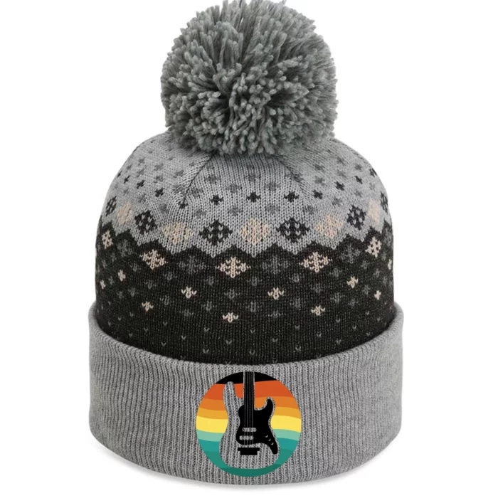 Electric Guitar Retro Sunset The Baniff Cuffed Pom Beanie