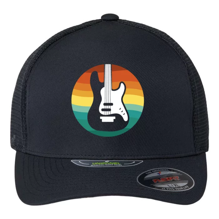 Electric Guitar Retro Sunset Flexfit Unipanel Trucker Cap