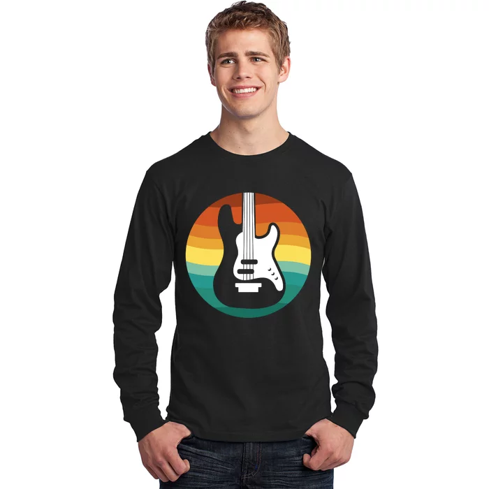 Electric Guitar Retro Sunset Long Sleeve Shirt