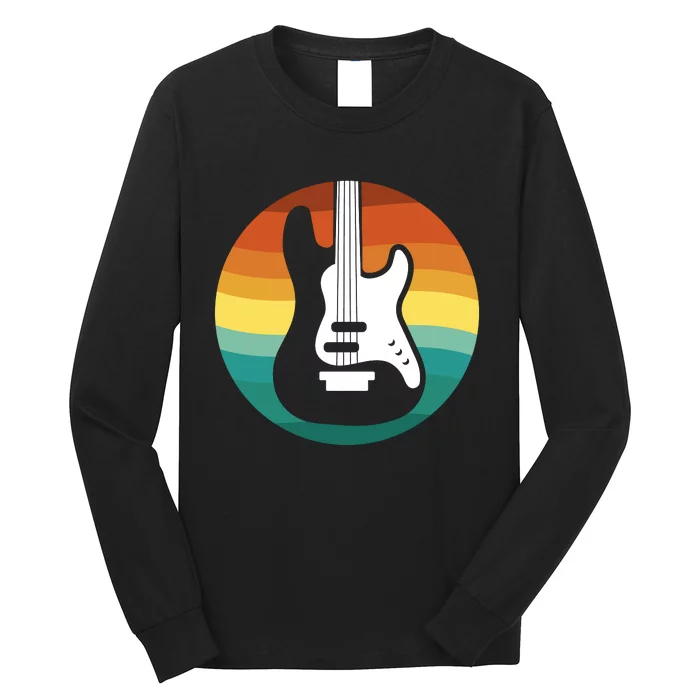 Electric Guitar Retro Sunset Long Sleeve Shirt