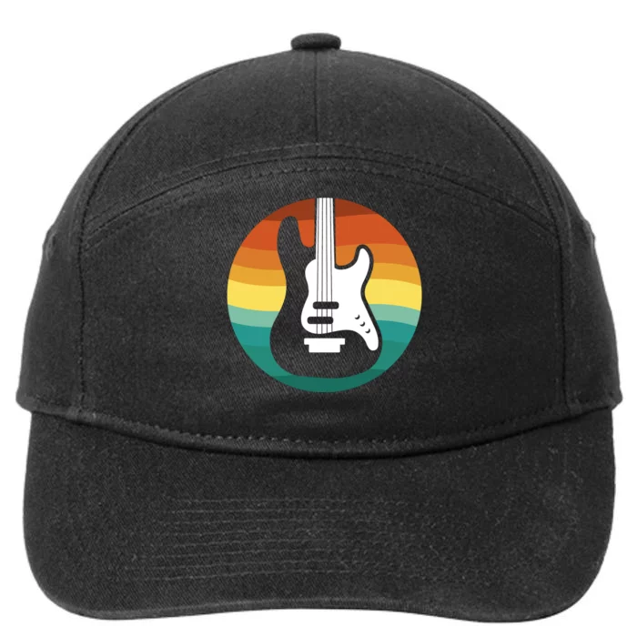 Electric Guitar Retro Sunset 7-Panel Snapback Hat