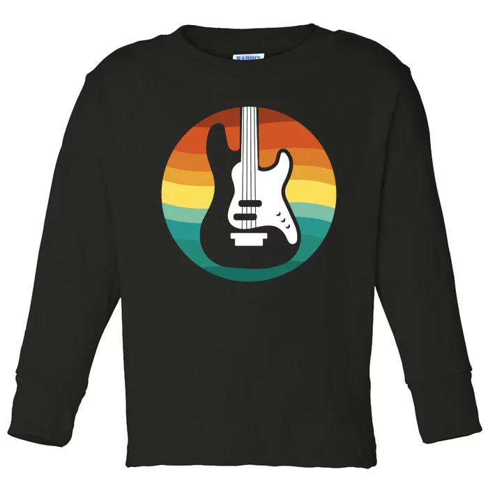 Electric Guitar Retro Sunset Toddler Long Sleeve Shirt