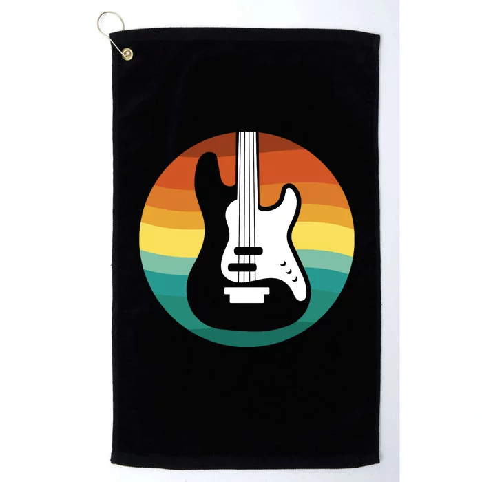 Electric Guitar Retro Sunset Platinum Collection Golf Towel