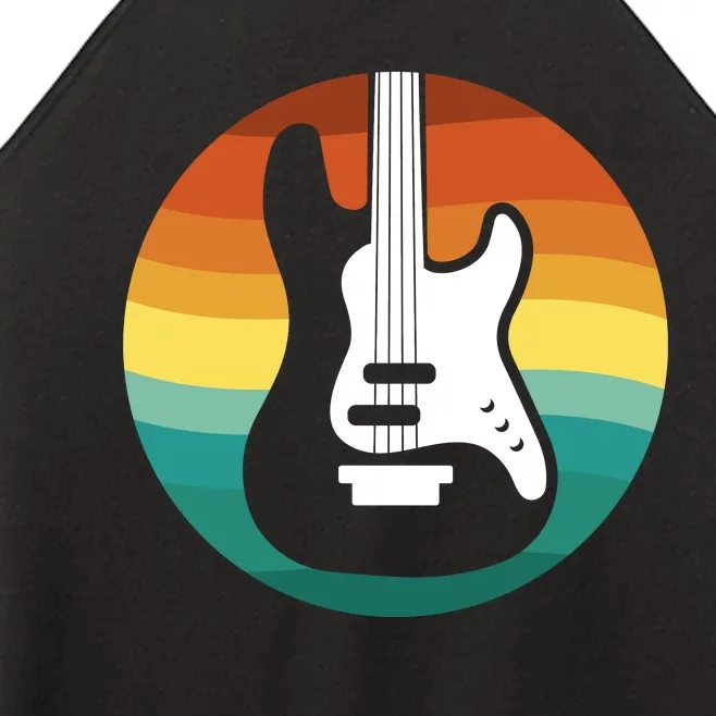 Electric Guitar Retro Sunset Women’s Perfect Tri Rocker Tank