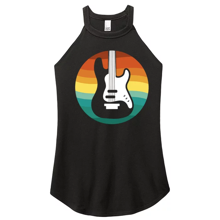 Electric Guitar Retro Sunset Women’s Perfect Tri Rocker Tank