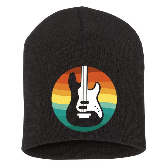 Electric Guitar Retro Sunset Short Acrylic Beanie