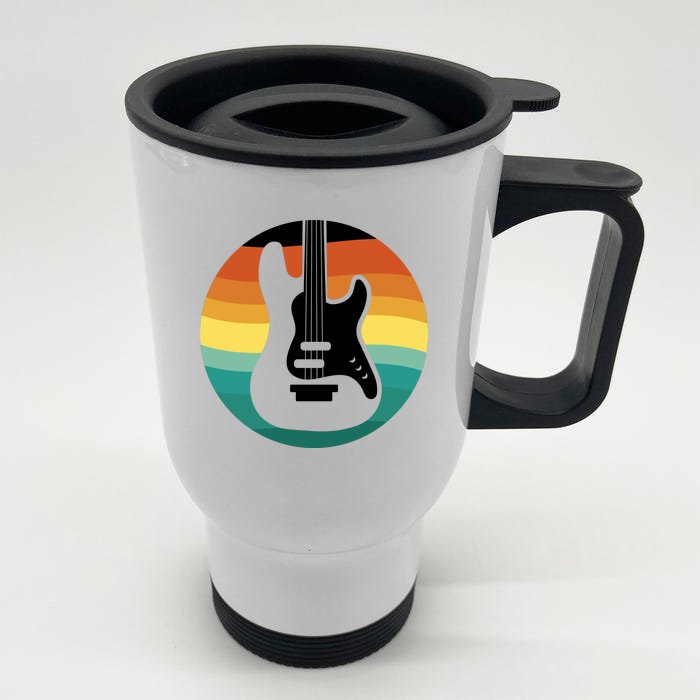 Electric Guitar Retro Sunset Front & Back Stainless Steel Travel Mug