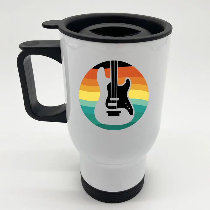 Electric Guitar Retro Sunset Front & Back Stainless Steel Travel Mug