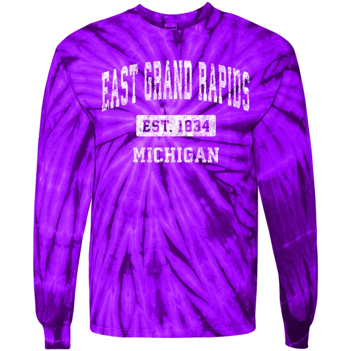 East Grand Rapids Michigan Mi Vintage Established Sports Tie-Dye Long Sleeve Shirt