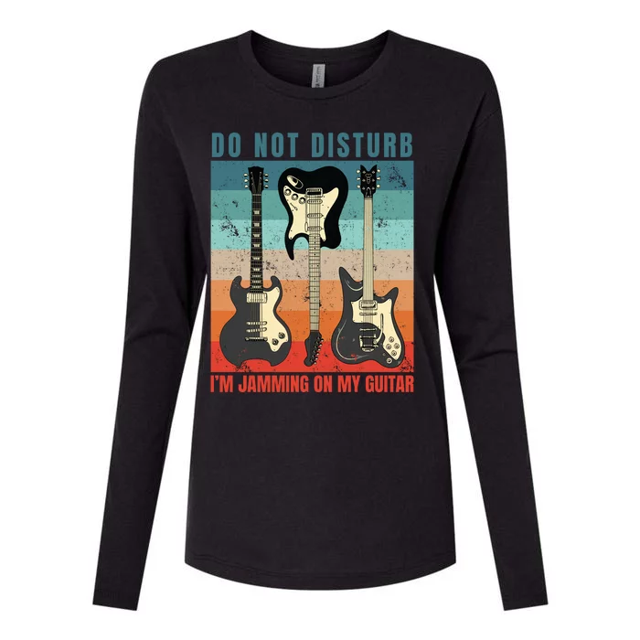 Electric Guitars Retro Sunset Womens Cotton Relaxed Long Sleeve T-Shirt