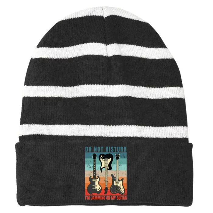 Electric Guitars Retro Sunset Striped Beanie with Solid Band