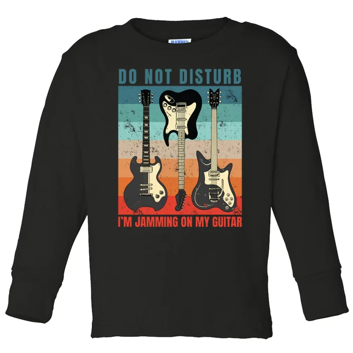 Electric Guitars Retro Sunset Toddler Long Sleeve Shirt