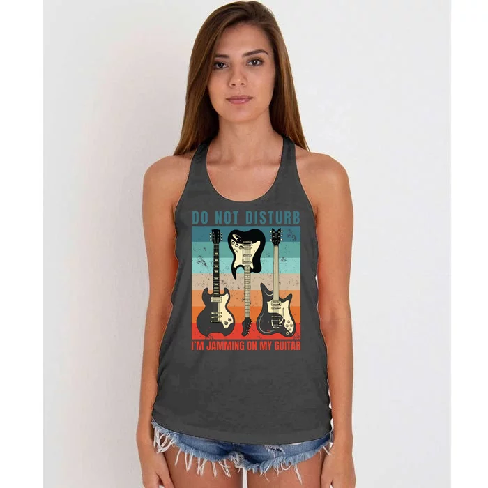 Electric Guitars Retro Sunset Women's Knotted Racerback Tank