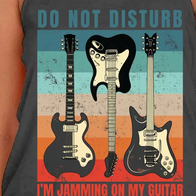 Electric Guitars Retro Sunset Women's Knotted Racerback Tank