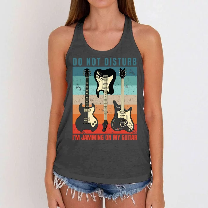 Electric Guitars Retro Sunset Women's Knotted Racerback Tank