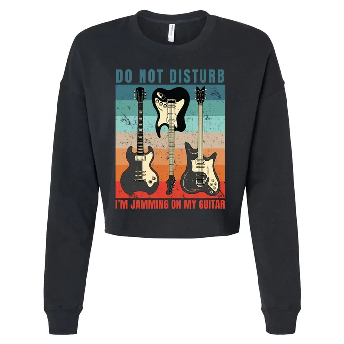 Electric Guitars Retro Sunset Cropped Pullover Crew