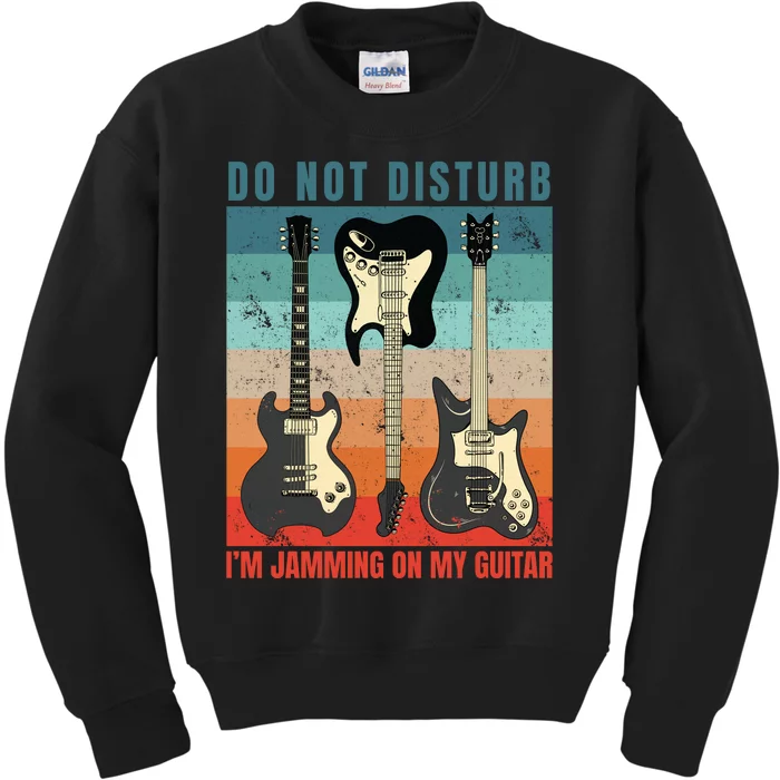 Electric Guitars Retro Sunset Kids Sweatshirt