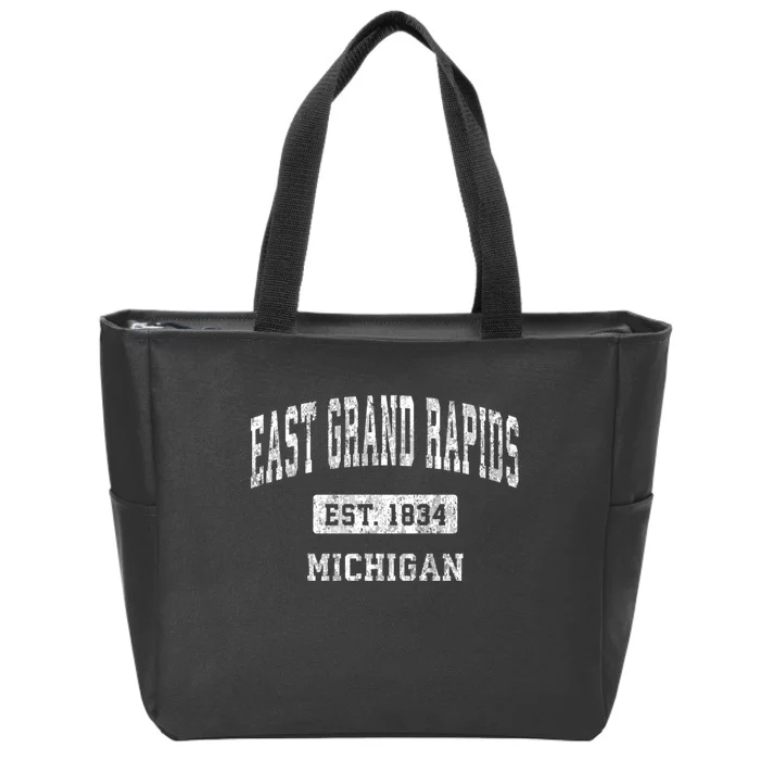 East Grand Rapids Michigan Mi Vintage Established Sports Design Zip Tote Bag