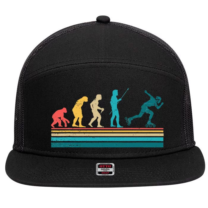 Evolution Graphic Roller Skates Roller Skating Inline Skates 7 Panel Mesh Trucker Snapback Hat