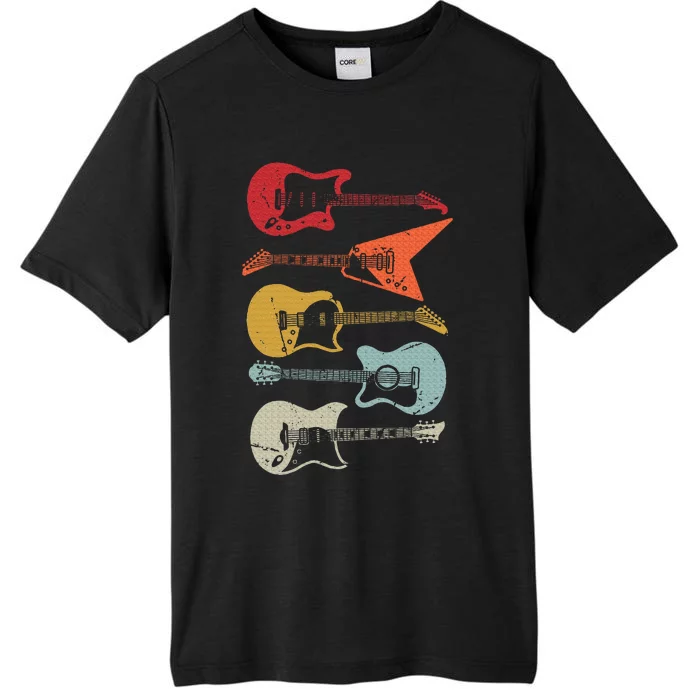 Electric Guitar Retro Acoustic Guitarist Vintage ChromaSoft Performance T-Shirt