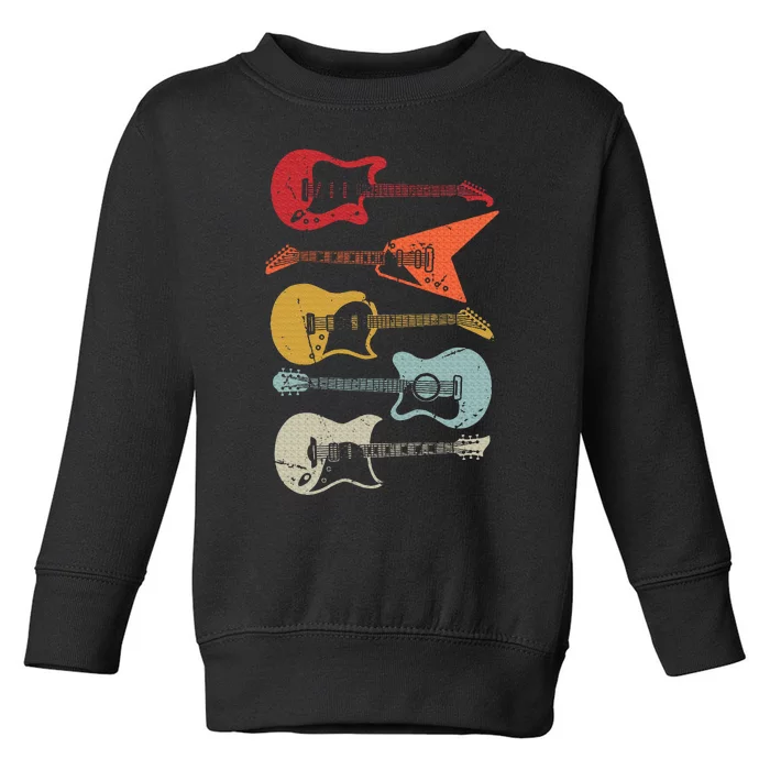 Electric Guitar Retro Acoustic Guitarist Vintage Toddler Sweatshirt