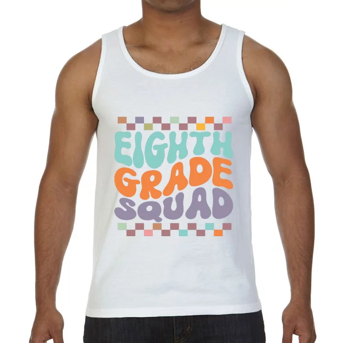 Eighth Grade Squad Retro Groovy Happy First Day Of School Gift Comfort Colors® Tank Top