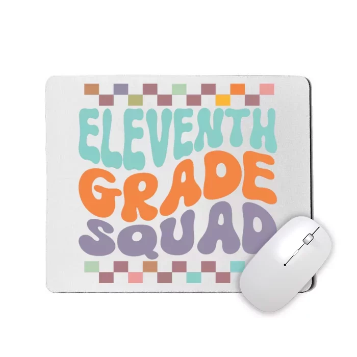 Eleventh Grade Squad Retro Groovy Happy First Day Of School Gift Mousepad