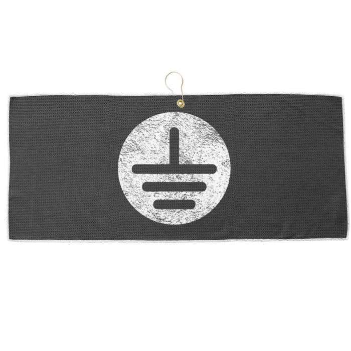 Electrical Ground Symbol Stay Grounded Electric Tech Large Microfiber Waffle Golf Towel