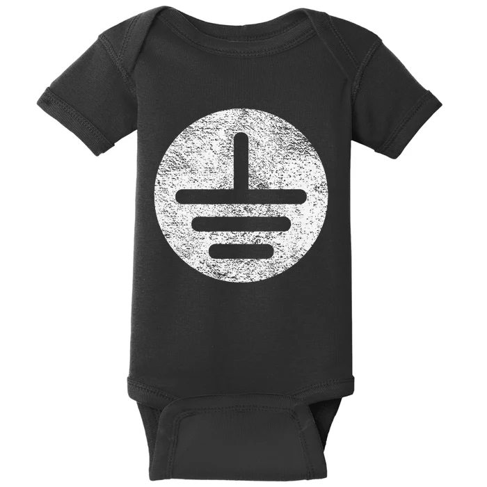 Electrical Ground Symbol Stay Grounded Electric Tech Baby Bodysuit