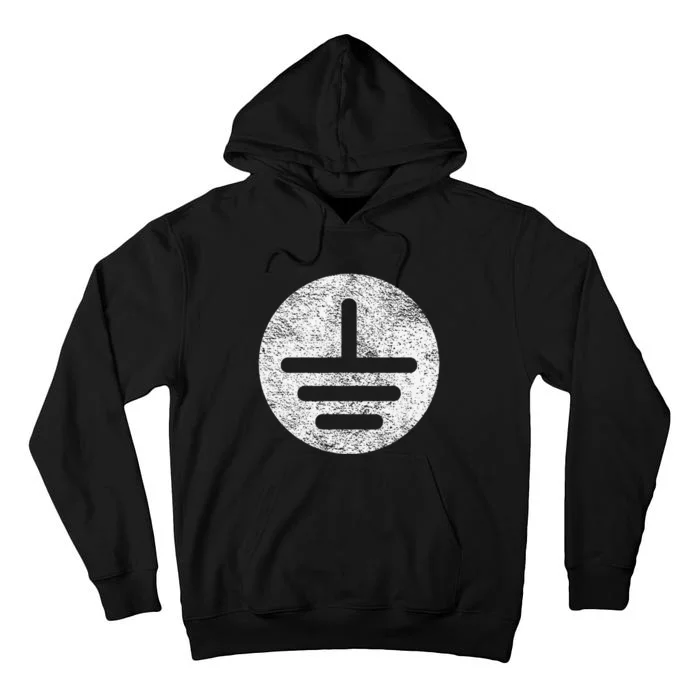 Electrical Ground Symbol Stay Grounded Electric Tech Tall Hoodie