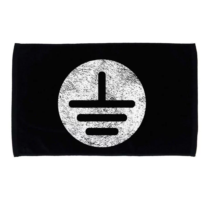 Electrical Ground Symbol Stay Grounded Electric Tech Microfiber Hand Towel