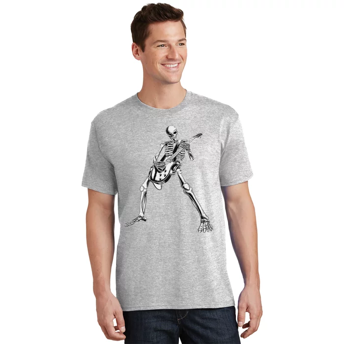 Eagerlys Guitar Skull Skeleton Playing Guitar T-Shirt