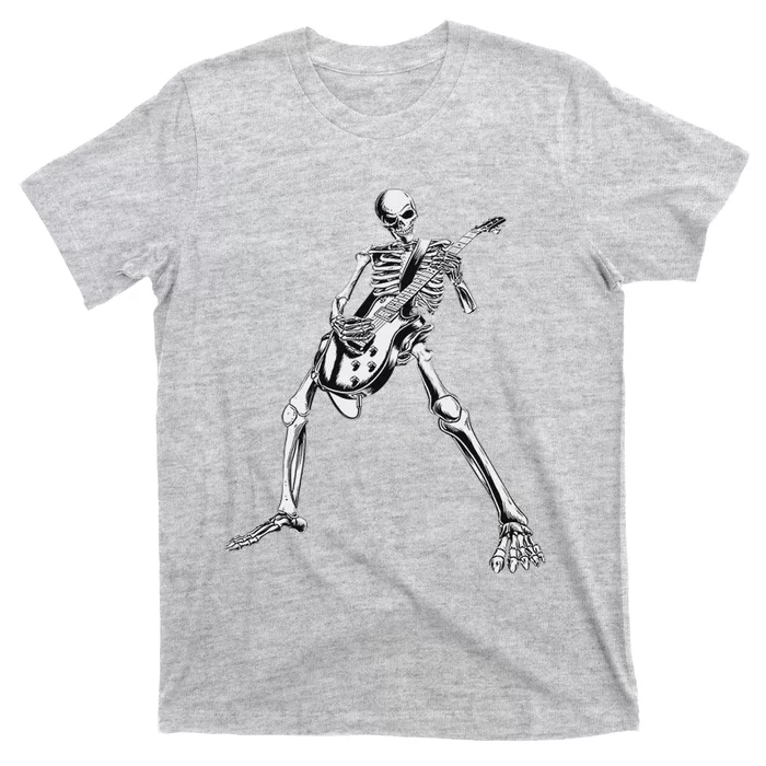 Eagerlys Guitar Skull Skeleton Playing Guitar T-Shirt