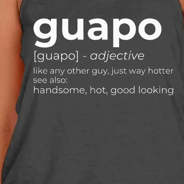 El Guapo Spanish Speakers Text Design Spanish Guapo Women's Knotted Racerback Tank