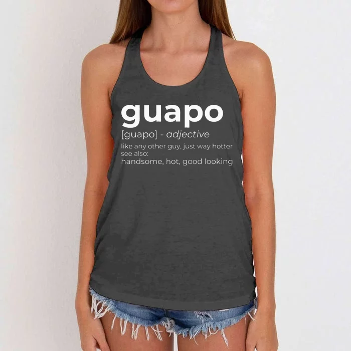 El Guapo Spanish Speakers Text Design Spanish Guapo Women's Knotted Racerback Tank