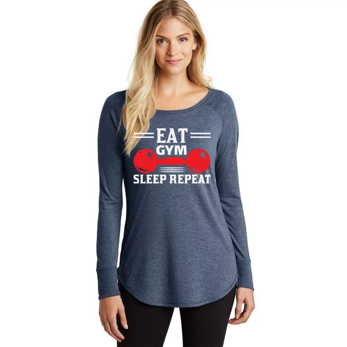 Eat Gym Sleep Repeat Gym Workout Gift Women's Perfect Tri Tunic Long Sleeve Shirt