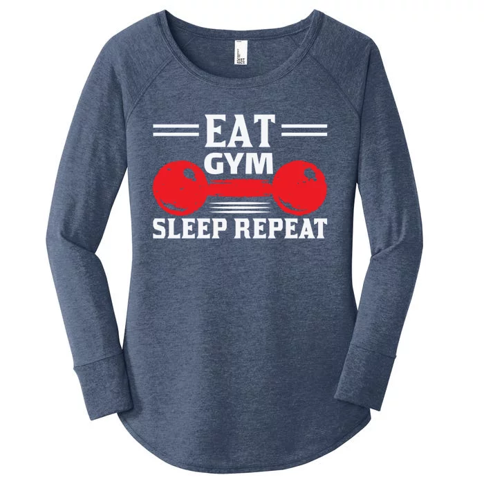 Eat Gym Sleep Repeat Gym Workout Gift Women's Perfect Tri Tunic Long Sleeve Shirt