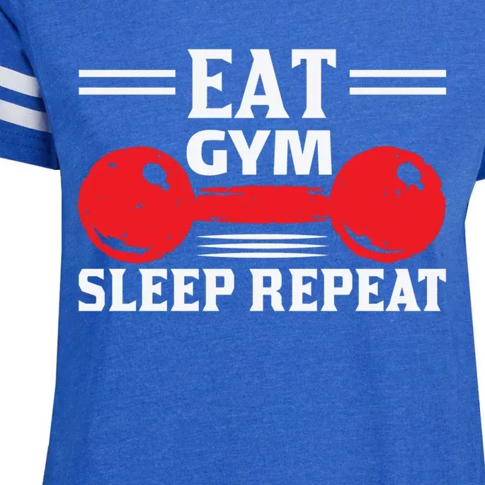 Eat Gym Sleep Repeat Gym Workout Gift Enza Ladies Jersey Football T-Shirt