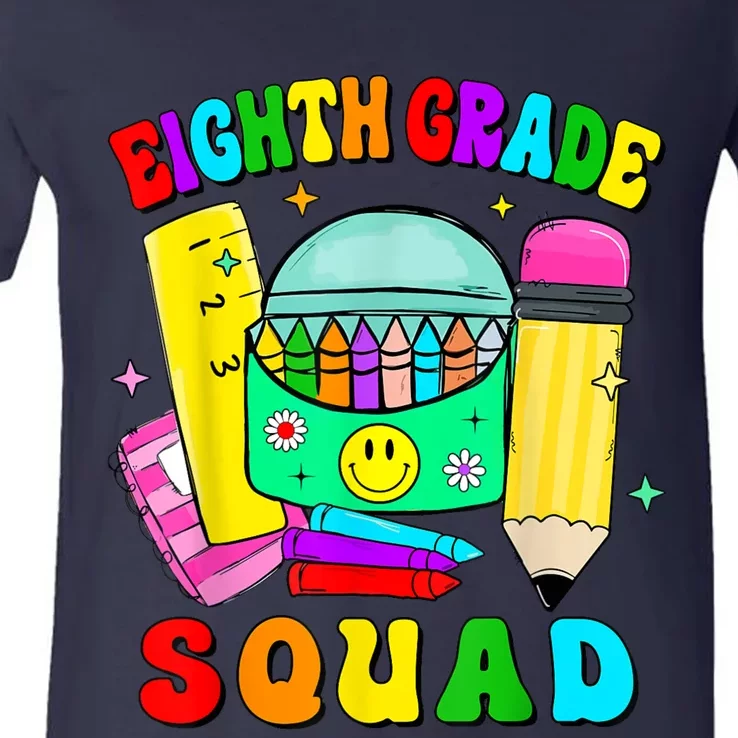 Eighth Grade Squad 8th Grade Team Back To School Boy Girl V-Neck T-Shirt