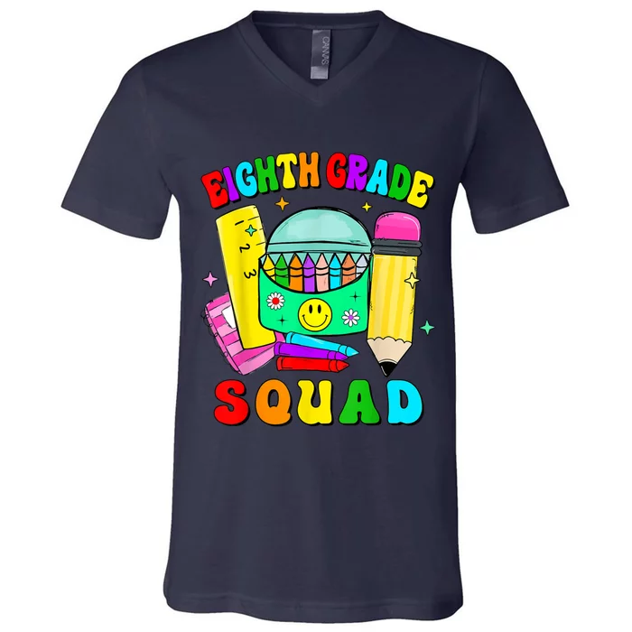 Eighth Grade Squad 8th Grade Team Back To School Boy Girl V-Neck T-Shirt