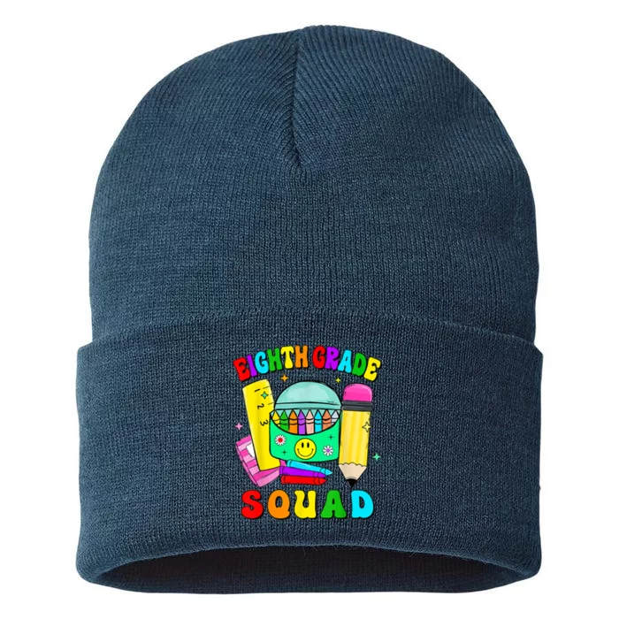 Eighth Grade Squad 8th Grade Team Back To School Boy Girl Sustainable Knit Beanie