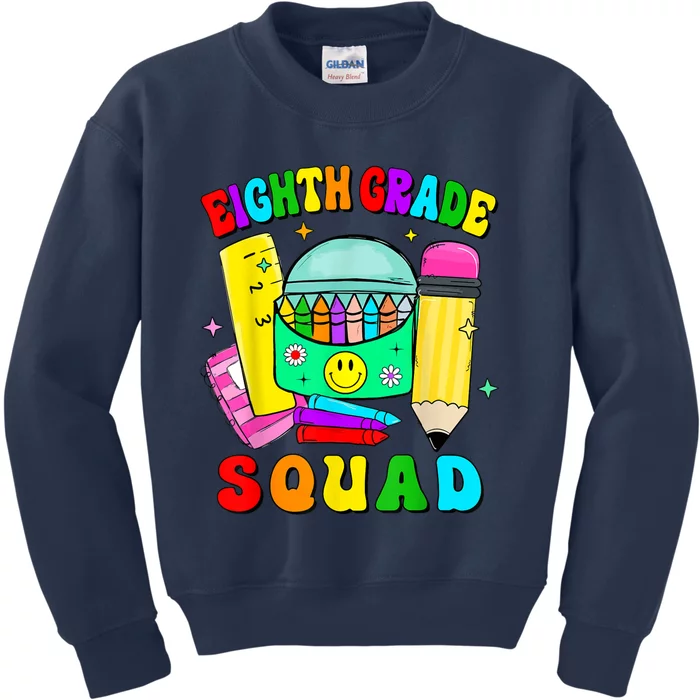 Eighth Grade Squad 8th Grade Team Back To School Boy Girl Kids Sweatshirt